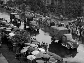 Military vehicles in Canada Pacific Exhibition's All Out for Victory Parade