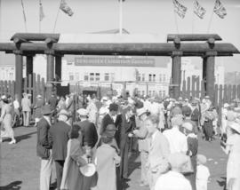 Canada Pacific Exhibition [Crowd outside the entrance gate to the exhibition]