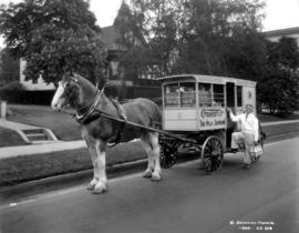 Associated Dairies truck [delivery man with horse and wagon]