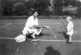 Tony Bardsley with his dad at West Memorial park