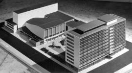 [Model of proposed civic auditorium]