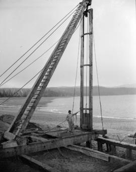 [Hoist on beach near] Sandspit [on the] Queen Charlotte Islands