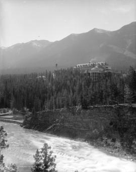 C.P.R. Hotel from across the Bow [River]