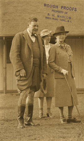 E.W. Hamber with Princess Alice at Minnekhada stables