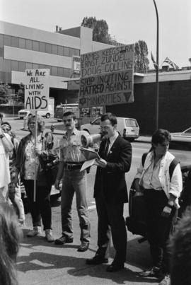 Rally against North Shore News columnist Doug Collins racist/homophobic writing