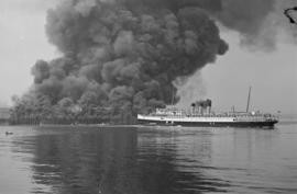 [View of fire at C.P.R. Pier "D"]