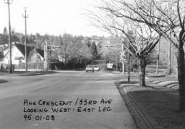 Pine Crescent and 33rd Avenue looking west