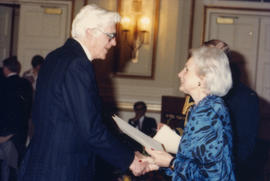 Jeanne Sauvé presents award to recipient