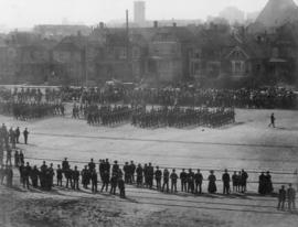 [Inspection of 6th Regiment D.C.O.R. at the Cambie Street grounds]