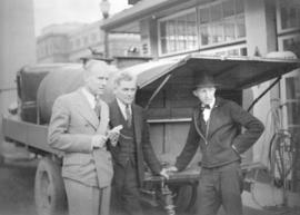 What We Have We'll Hold! [David Spencer's Ltd. employees and unidentified man during gasoline str...