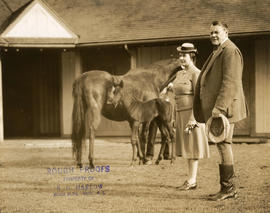 Eric W. and Aldyen with horse and foal at Minnekhada stables
