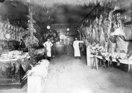 [Interior of the B.C. Market Co. Ltd. (Hayes and McIntosh butcher shop) - 38-40 Cordova Street]