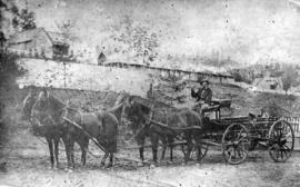 [Governor Seymour's coach at the foot of the hill on Columbia Street]