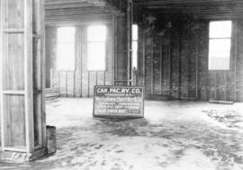 [Construction progress photograph of the CPR S.D & P.C. Dept. warehouse]