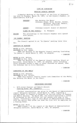 Council Meeting Minutes : Mar. 16, 1971
