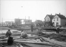 [Construction at 800 block Hastings St. E.]