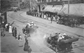 [Part of motorcade during Theodore Roosevelt's visit to Vancouver]