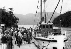 [M.V. "Lady Rose" at Snug Cove wharf]