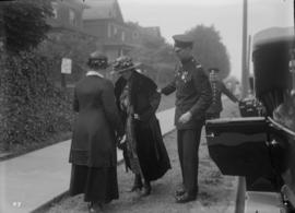 Lord Byng visit - a woman on the sidewalk