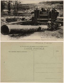 Chuignes (Somme) - Gros Canon abandonné par les Allemands. - Big Gun let loose by the Germans