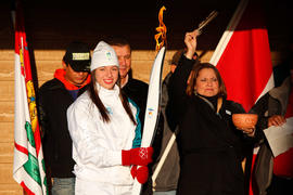Day 24 Torchbearer 116 Shelby-Lynn Arsenault at the First Nation flame blessing on Lennox Island,...