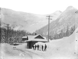 Glacier House and station (winter) C.P.R., Selkirks