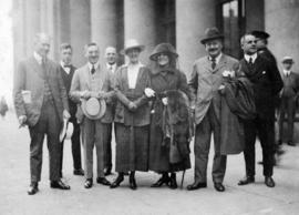 Harry Gale [with group outside C.P.R. station]
