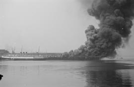 [View of fire at C.P.R. Pier "D"]