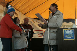 Group on stage at Polar Bear Swim