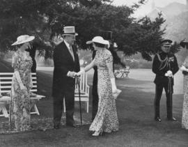 The Hambers receiving guests at Government House garden party