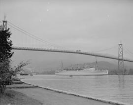 "Empress of Canada" under Lions Gate Bridge
