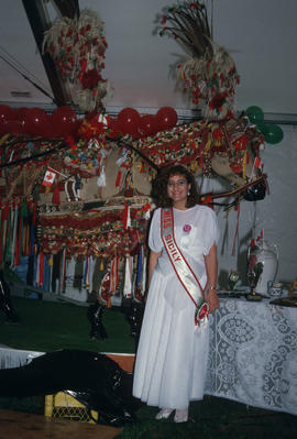 Woman wearing Miss Sicily sash at the Centennial Canada Day celebration