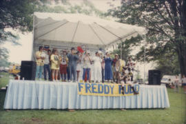 Performers on Chevron Stage