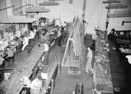 [Interior view of Boeing aircraft plant on Georgia Street]