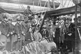 Group [portrait] of [men and women on board the] "Chanticleer"