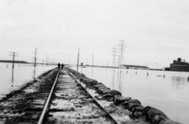 May 1950, two days before water covered [railroad] tracks