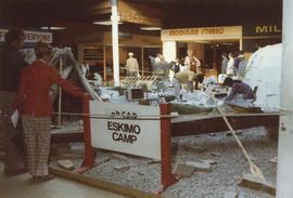 Construction of model of "Eskimo Camp" in Modern Living Pavilion