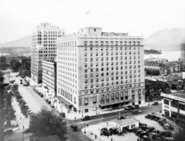 [Exterior of Hotel Georgia corner of Howe and Georgia Streets]