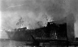 [Burning of condemned wooden warship]