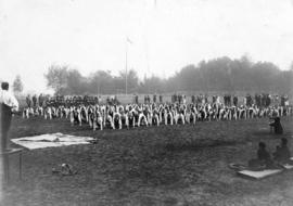 [A business men's (civilian) battalion exercise at Brockton Point grounds]