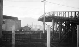 [View of the Canadian National Steamship wharf under construction]