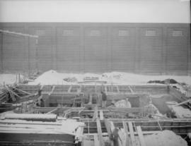 Boiler and flume in boiler house