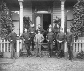 ["C" Battery, Royal Canadian Garrison Artillery in front of Goldstream House]