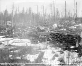 [Partially cleared site for Horne Payne substation, covered in snow]