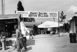 Coast Salish Native Village tents on P.N.E. grounds