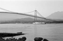 [View of steamship leaving harbour]