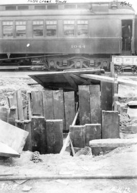 False Creek Yards [Construction progress photograph of the CPR S.D. & P.C. Dept. Storage ware...