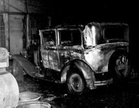 [Automobile destroyed by fire in garage of Boultbee Sweet and Co. Ltd. - 555 Howe Street]