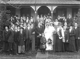 [The wedding party of Miss Elizabeth C. Lawson and Mr. W.J. Pitman]