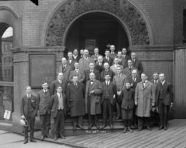 Vancouver Stock Exchange [group photo on the front steps at 326 Homer Street]